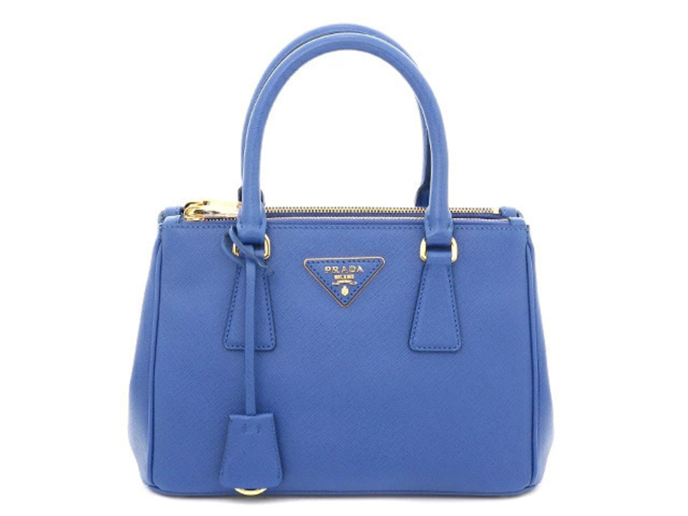 Prada handbag blue Saffiano leather